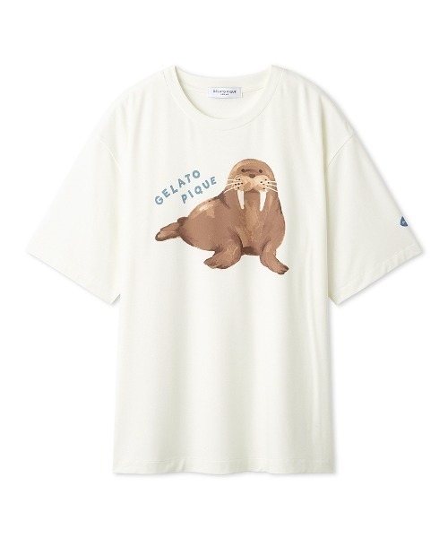 HOMME】【接触冷感】シーアニマル柄ワンポイントTシャツ（ルームウェア