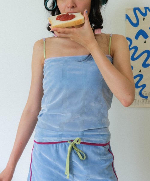 PAMM(パム)の「<Robert.P.Miller for PAMM> 日々のシアーベロアチューブトップ(チューブトップ・レディース・ブルー系/グリーン系/ブラウン系・3/2)」の3枚目の写真
