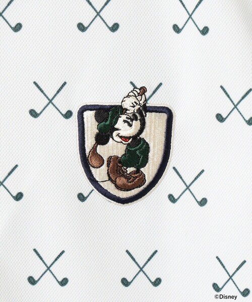 BEAMS GOLF(ビームスゴルフ)の「〈WOMEN〉Disney / ミッキーマウス / 総柄 ポロシャツ(吸水速乾・UVカット)(ポロシャツ・レディース・ネイビー/オフホワイト・SMALL/MEDIUM/LARGE)」の5枚目の写真