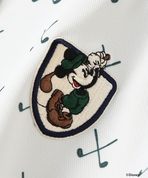 BEAMS GOLF(ビームスゴルフ)の「〈WOMEN〉Disney / ミッキーマウス / 総柄 ポロシャツ(吸水速乾・UVカット)(ポロシャツ・レディース・ネイビー/オフホワイト・SMALL/MEDIUM/LARGE)」の9枚目の写真