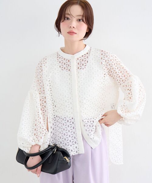 le.coeur blanc(ルクールブラン)の「TORRAZZO DONNA別注レースボリュームブラウス(シャツ/ブラウス・レディース・アイボリー/ブラック・38)」の1枚目の写真