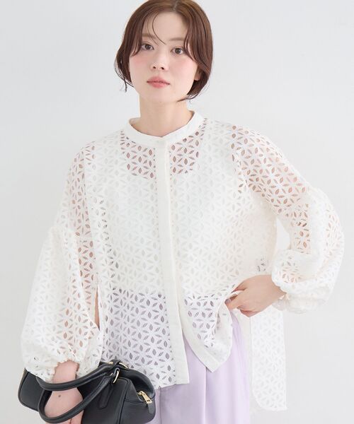 le.coeur blanc(ルクールブラン)の「TORRAZZO DONNA別注レースボリュームブラウス(シャツ/ブラウス・レディース・アイボリー/ブラック・38)」の6枚目の写真