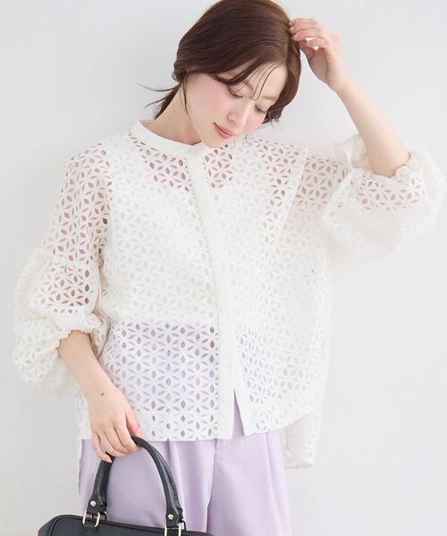 le.coeur blanc(ルクールブラン)の「TORRAZZO DONNA別注レースボリュームブラウス(シャツ/ブラウス・レディース・アイボリー/ブラック・38)」の7枚目の写真