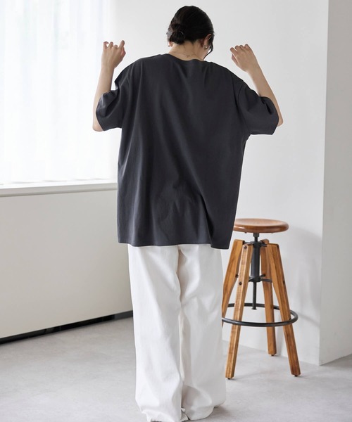 pocket(ポケット)の「レースキャミドッキングTシャツ(Tシャツ/カットソー・レディース・ホワイト×ブラック/チャコールグレー/ホワイト×ホワイト・フリ-)」の16枚目の写真