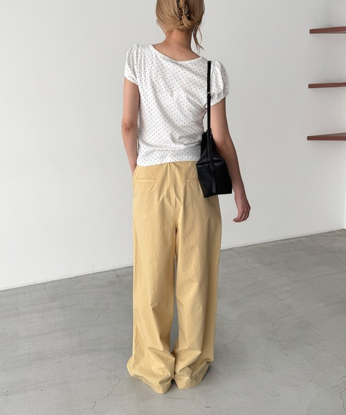 CANAL JEAN（キャナルジーン）の「El mar　コットンタックワイドパンツ（その他パンツ・レディース・イエロー/ライトグレー・SMALL/MEDIUM）」の4枚目の写真