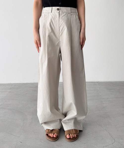 CANAL JEAN（キャナルジーン）の「El mar　コットンタックワイドパンツ（その他パンツ・レディース・イエロー/ライトグレー・SMALL/MEDIUM）」の10枚目の写真