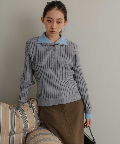 miette（ミエット）の「ハイネックレイヤード風ニットプルオーバー（ニット/セーター・レディース・レッド/ブラウン/ライトグレー/チャコール・FREE）」の20枚目の写真