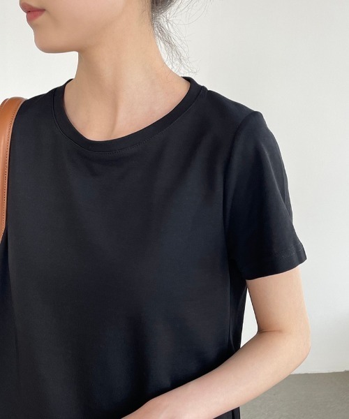 yuue' ( wear )(ユーイ)の「レースレイヤードチュニック半袖Tシャツ/ミニワンピース(Tシャツ/カットソー・レディース・ブラック/ホワイト・FREE)」の7枚目の写真
