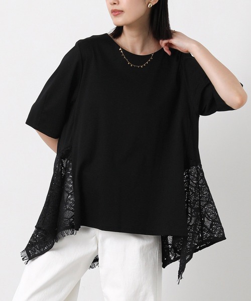 Gready Brilliant(グレディブリリアン)の「レースハンカチヘムカットソー(Tシャツ/カットソー・レディース・キャメル/ブラック・38)」の7枚目の写真