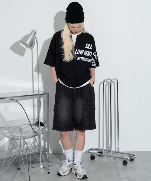 WEGO(ウィゴー)の「WEGO/キーネックフェイクレイヤードグラフィックT(Tシャツ/カットソー・メンズ・グレー/ブラック・MEDIUM/LARGE)」の6枚目の写真