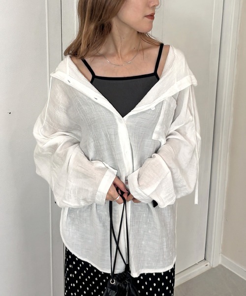 ISOOK（アイスー）の「【ISOOK / アイスー】配色カップ付きリブキャミソール / パイピング インナー カップ付きキャミソール リブタンク ブラトップ ZOZOTOWN限定（キャミソール・レディース・チャコール/ホワイト・FREE）」の10枚目の写真