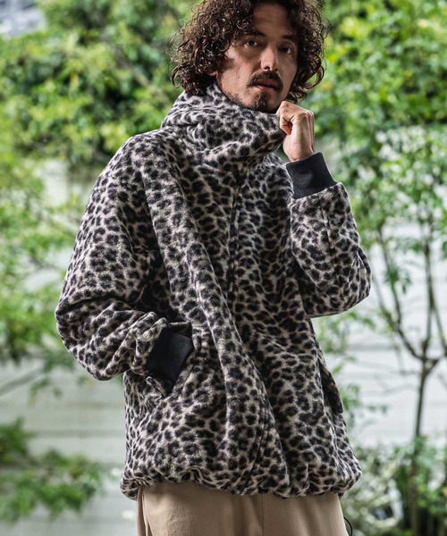 CAMBIO(カンビオ)の「mj11652- Leopard Asymmetric Short Jacket アシンメトリーショート丈フードブルゾン(MIU-262-004)(ブルゾン・メンズ・ブラウン/チャコール・L/M/S)」の18枚目の写真