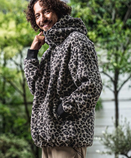 CAMBIO(カンビオ)の「mj11652- Leopard Asymmetric Short Jacket アシンメトリーショート丈フードブルゾン(MIU-262-004)(ブルゾン・メンズ・ブラウン/チャコール・L/M/S)」の19枚目の写真