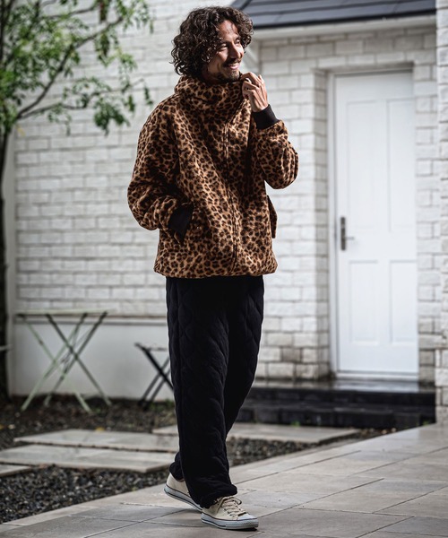 CAMBIO(カンビオ)の「mj11652- Leopard Asymmetric Short Jacket アシンメトリーショート丈フードブルゾン(MIU-262-004)(ブルゾン・メンズ・ブラウン/チャコール・L/M/S)」の5枚目の写真