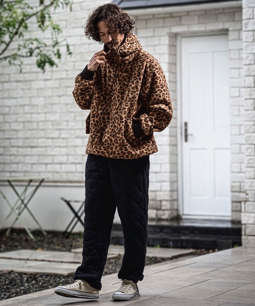 CAMBIO(カンビオ)の「mj11652- Leopard Asymmetric Short Jacket アシンメトリーショート丈フードブルゾン(MIU-262-004)(ブルゾン・メンズ・ブラウン/チャコール・L/M/S)」の6枚目の写真