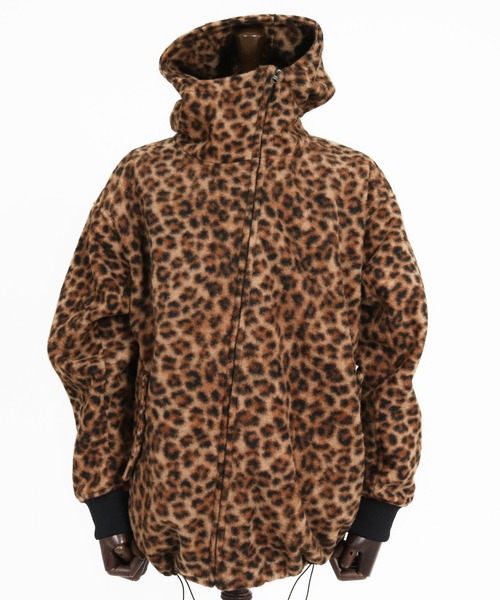 CAMBIO(カンビオ)の「mj11652- Leopard Asymmetric Short Jacket アシンメトリーショート丈フードブルゾン(MIU-262-004)(ブルゾン・メンズ・ブラウン/チャコール・L/M/S)」の7枚目の写真