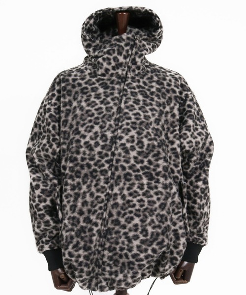 CAMBIO(カンビオ)の「mj11652- Leopard Asymmetric Short Jacket アシンメトリーショート丈フードブルゾン(MIU-262-004)(ブルゾン・メンズ・ブラウン/チャコール・L/M/S)」の10枚目の写真