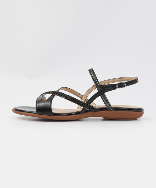BARCLAY(バークレー)の「BARCLAY(バークレー)ビジューラインフラットサンダル(サンダル・レディース・ベージュ・22cm/23cm/24cm/23.5cm/24.5cm/22.5cm)」の2枚目の写真