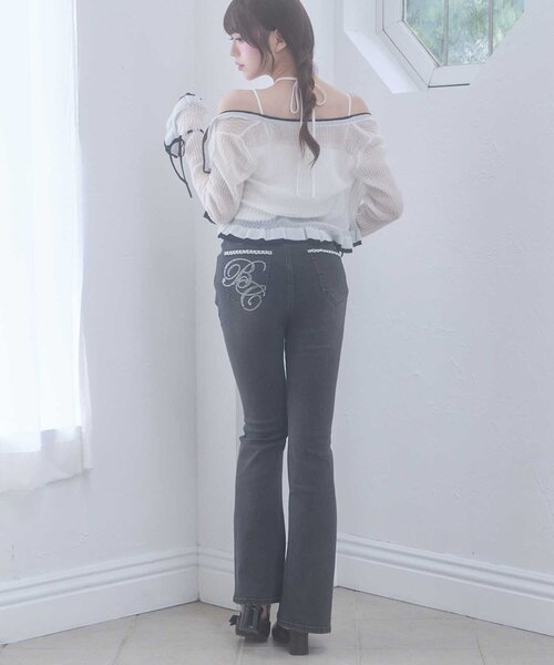 OLIVE des OLIVE(オリーブデオリーブ)の「【Belle Charme】Bell Sleeve Knit Cardigan(カーディガン/ボレロ・レディース・オフホワイト/ピンク/ブラック・FREE)」の9枚目の写真