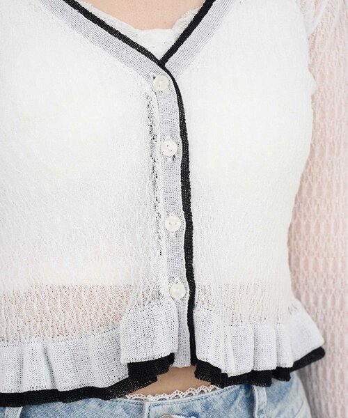 OLIVE des OLIVE(オリーブデオリーブ)の「【Belle Charme】Bell Sleeve Knit Cardigan(カーディガン/ボレロ・レディース・オフホワイト/ピンク/ブラック・FREE)」の14枚目の写真