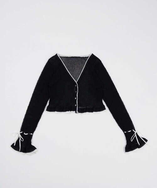 OLIVE des OLIVE(オリーブデオリーブ)の「【Belle Charme】Bell Sleeve Knit Cardigan(カーディガン/ボレロ・レディース・オフホワイト/ピンク/ブラック・FREE)」の16枚目の写真