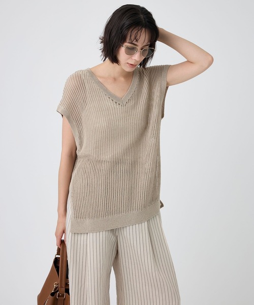 BABYLONE(バビロン)の「2WAYオーバーニット(ニット/セーター・レディース・ベージュ/ライトグリーン/ネイビー・フリー)」の20枚目の写真