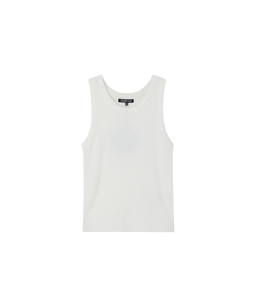 LAP(ラップ)の「スリムリブノースリーブ AS7KH161(Tシャツ/カットソー・レディース・ホワイト/ブラック・FREE)」の2枚目の写真
