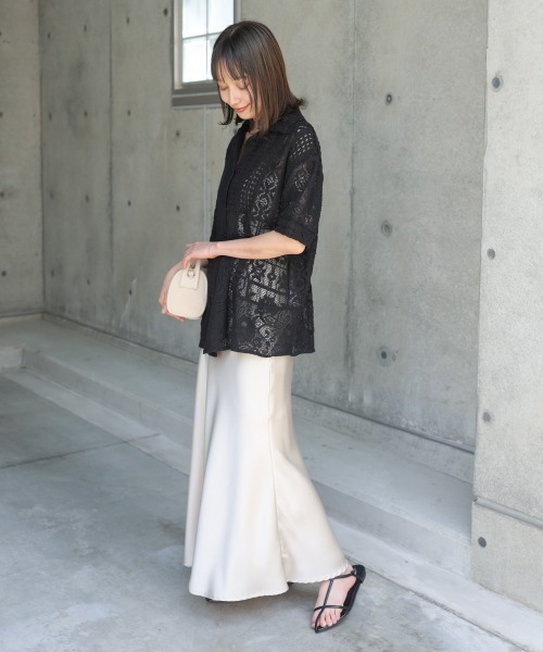 Bab(バブ)の「パッチワークレースシャツ(シャツ/ブラウス・レディース・アイボリー/ブラック・MEDIUM)」の19枚目の写真