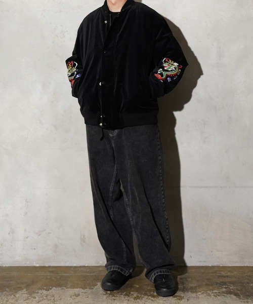 THRIFTY LOOK(スリフティールック)の「THRIFTY LOOK / スリフティールック KOREAN SOUVENIR PADDED JACKET コリアン スーベニア パデッドジャケット(ブルゾン・メンズ・ブラック/ブラック系その他・MEDIUM/LARGE)」の4枚目の写真