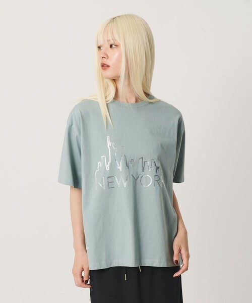 OAFISH(オアフィッシュ)の「【別注】<OAFISH>ワイド ショートスリーブTシャツ(Tシャツ/カットソー・レディース・ケリーグリーン/ブラウン系・S)」の2枚目の写真