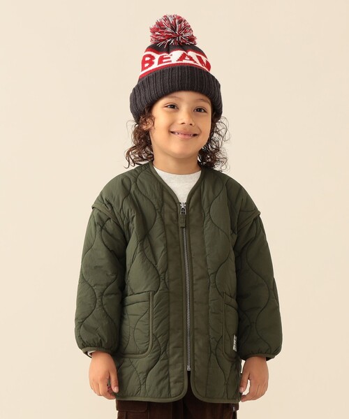 BEAMS mini(ビームスミニ)の「キルト ジップコート 2026FW(90~150cm)人気 定番 キルティング アウター 通園 通学(その他アウター・キッズ・ホワイト系その他6/オリーブ・90/110/100/150/140/130/120)」の1枚目の写真
