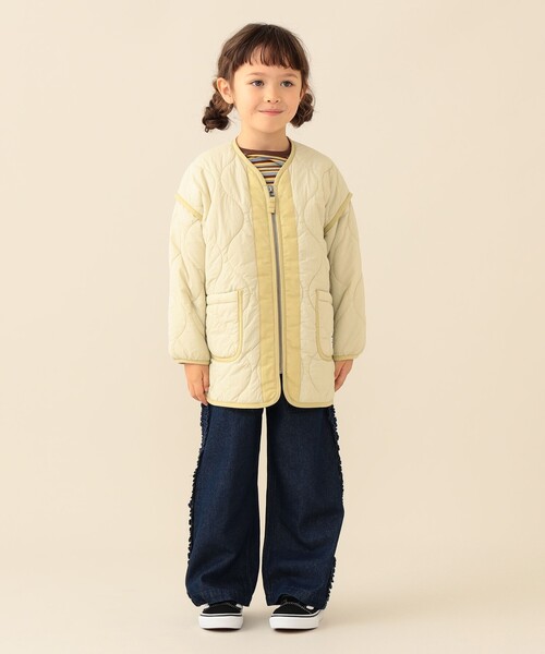 BEAMS mini(ビームスミニ)の「キルト ジップコート 2026FW(90~150cm)人気 定番 キルティング アウター 通園 通学(その他アウター・キッズ・ホワイト系その他6/オリーブ・90/110/100/150/140/130/120)」の17枚目の写真