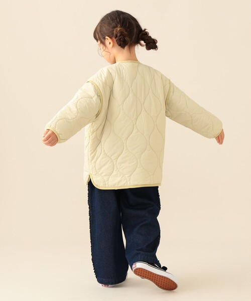 BEAMS mini(ビームスミニ)の「キルト ジップコート 2026FW(90~150cm)人気 定番 キルティング アウター 通園 通学(その他アウター・キッズ・ホワイト系その他6/オリーブ・90/110/100/150/140/130/120)」の3枚目の写真