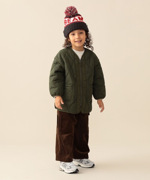 BEAMS mini(ビームスミニ)の「キルト ジップコート 2026FW(90~150cm)人気 定番 キルティング アウター 通園 通学(その他アウター・キッズ・ホワイト系その他6/オリーブ・90/110/100/150/140/130/120)」の4枚目の写真