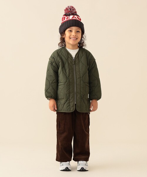BEAMS mini(ビームスミニ)の「キルト ジップコート 2026FW(90~150cm)人気 定番 キルティング アウター 通園 通学(その他アウター・キッズ・ホワイト系その他6/オリーブ・90/110/100/150/140/130/120)」の6枚目の写真