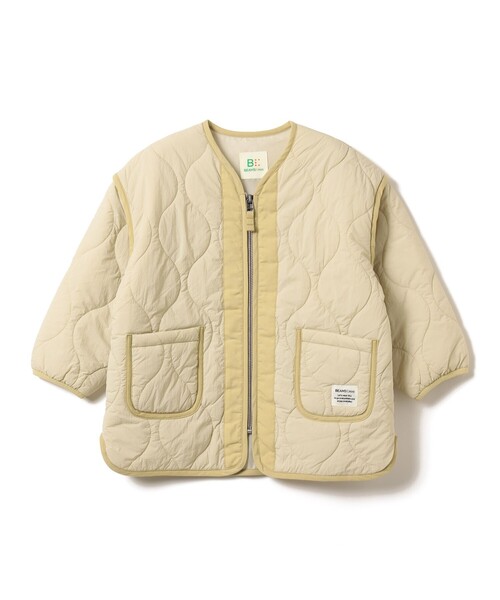 BEAMS mini(ビームスミニ)の「キルト ジップコート 2026FW(90~150cm)人気 定番 キルティング アウター 通園 通学(その他アウター・キッズ・ホワイト系その他6/オリーブ・90/110/100/150/140/130/120)」の7枚目の写真