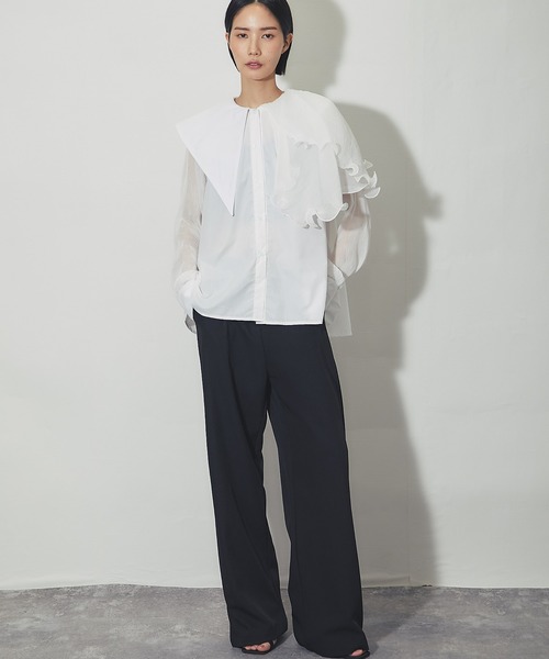 SMILE ORCHID(スマイルオーキッド)の「アシンメトリーフリルブラウス(シャツ/ブラウス・レディース・ホワイト・M)」の19枚目の写真