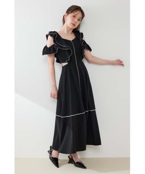 rienda(リエンダ)の「フロントジップフリルワンピース 夏服(ワンピース・レディース・ブラック/イエロー/ホワイト・SMALL/MEDIUM)」の18枚目の写真