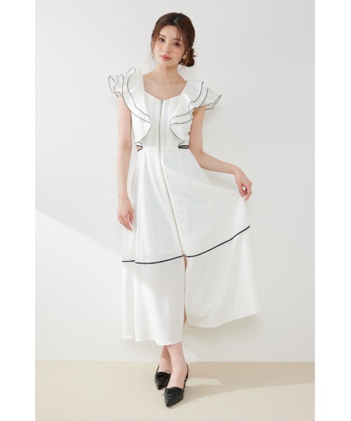 rienda(リエンダ)の「フロントジップフリルワンピース 夏服(ワンピース・レディース・ブラック/イエロー/ホワイト・SMALL/MEDIUM)」の21枚目の写真
