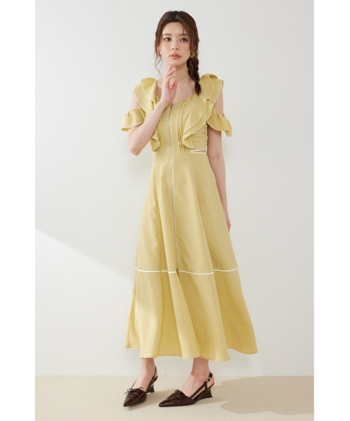 rienda(リエンダ)の「フロントジップフリルワンピース 夏服(ワンピース・レディース・ブラック/イエロー/ホワイト・SMALL/MEDIUM)」の9枚目の写真