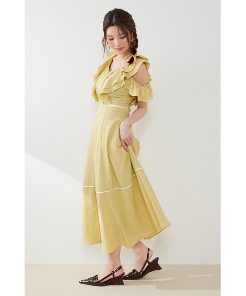 rienda(リエンダ)の「フロントジップフリルワンピース 夏服(ワンピース・レディース・ブラック/イエロー/ホワイト・SMALL/MEDIUM)」の10枚目の写真