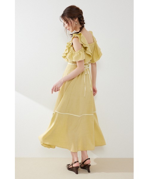 rienda(リエンダ)の「フロントジップフリルワンピース 夏服(ワンピース・レディース・ブラック/イエロー/ホワイト・SMALL/MEDIUM)」の11枚目の写真
