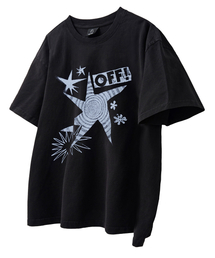 オフプリントピグメントオーバーサイズ半袖Tシャツブラック