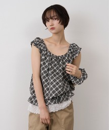 Layered Lace Check Top / レイヤードレースチェックトップ