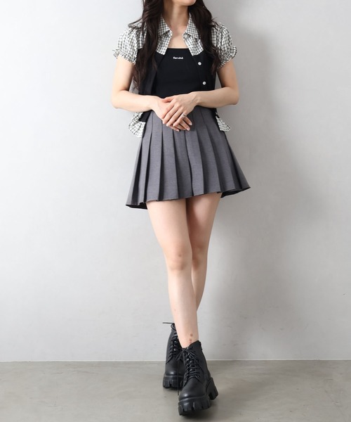 SpRay(スプレイ)の「チェックドッキングショートスリーブブラウス(シャツ/ブラウス・レディース・ブラウン/オフホワイト・FREE)」の19枚目の写真