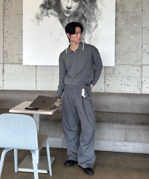 WORK ON BODY OFF（ワークオンボディオフ）の「トレセミオーバーフィットコットンハーフジップニット[グレー]（ニット/セーター・メンズ・グレー・LARGE/X-LARGE）」の12枚目の写真