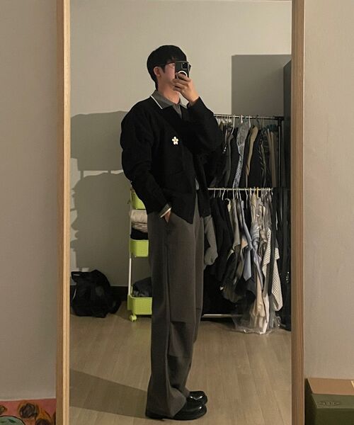 WORK ON BODY OFF（ワークオンボディオフ）の「トレセミオーバーフィットコットンハーフジップニット[グレー]（ニット/セーター・メンズ・グレー・LARGE/X-LARGE）」の14枚目の写真