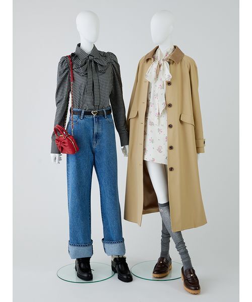 FURFUR(ファーファー)の「リボンステッチロールアップデニムパンツ(デニムパンツ・レディース・ホワイト/インディゴブルー/サックスブルー・1/0)」の9枚目の写真