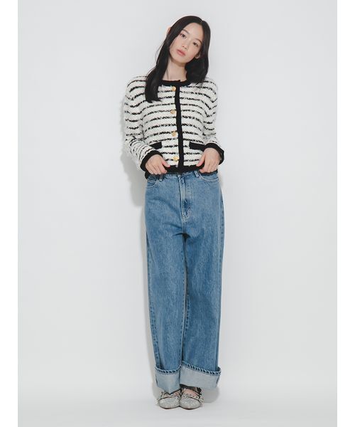 FURFUR(ファーファー)の「リボンステッチロールアップデニムパンツ(デニムパンツ・レディース・ホワイト/インディゴブルー/サックスブルー・1/0)」の16枚目の写真