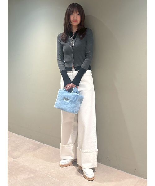 FURFUR(ファーファー)の「リボンステッチロールアップデニムパンツ(デニムパンツ・レディース・ホワイト/インディゴブルー/サックスブルー・1/0)」の17枚目の写真